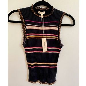 Rebecca Taylor Ribbed Knit Top Size Small
